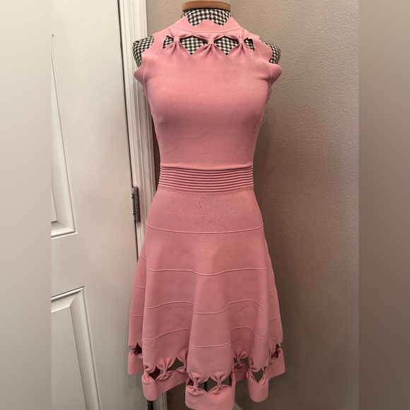 Ted Baker London Dusty Pink Cherina Bow Skater Dress - Picture 3 of 10